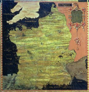 Mapa de Francia del siglo XVI, de la 